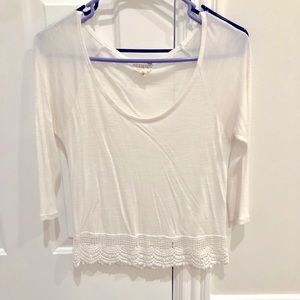 GUC Pacsun White Three Quarter Sleeve Top (Adult Small)